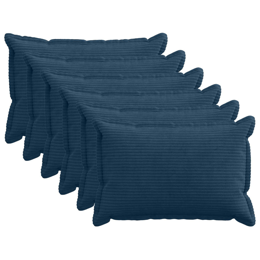 Kussensloop 6 st HOUTEN Marineblauw 50 x 80 cm corduroy
