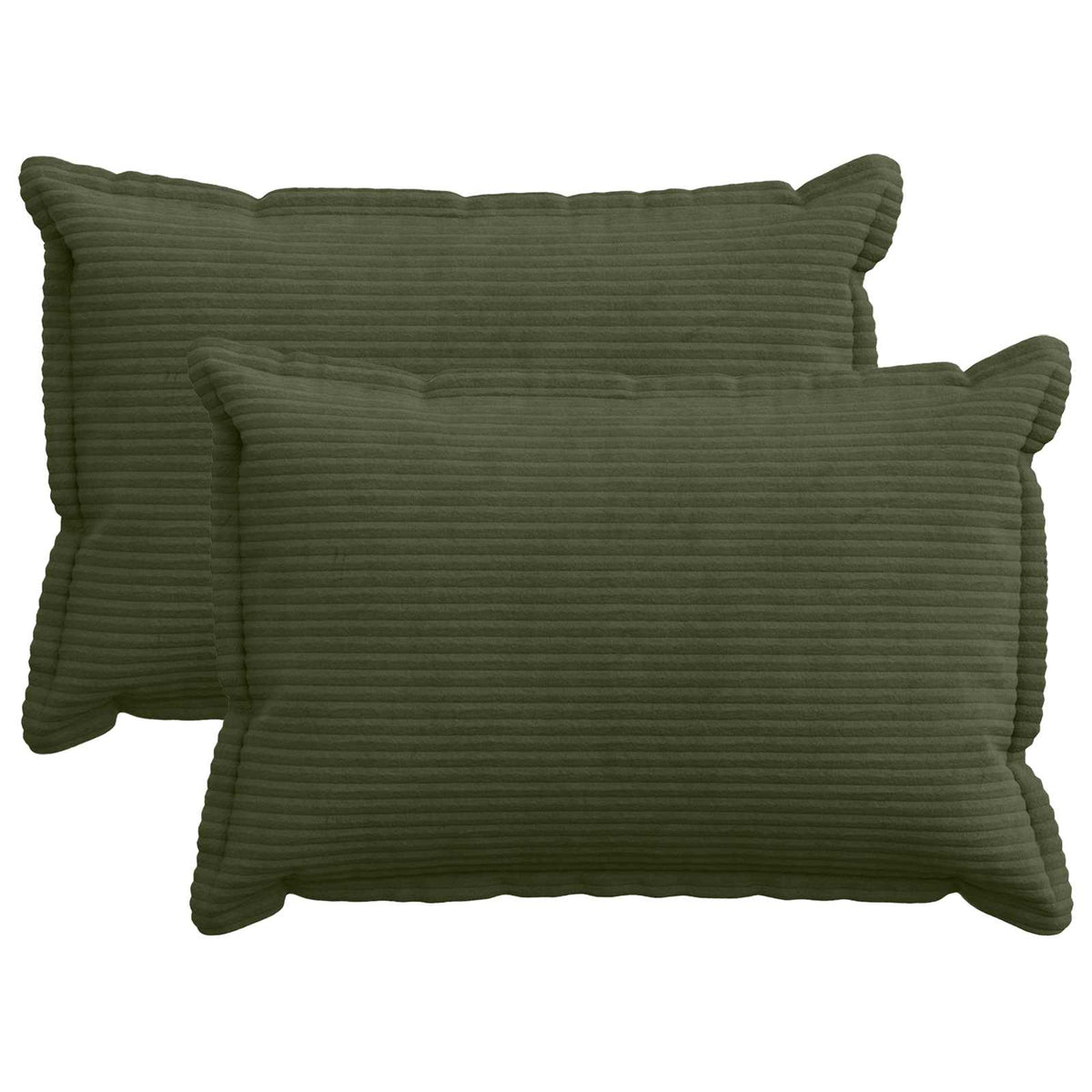 Kussensloop 2 st HOUTEN Groen 50 x 80 cm corduroy