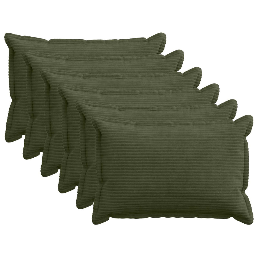 Kussensloop 6 st HOUTEN Groen 50 x 80 cm corduroy