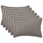 Kussenslopen lichtgrijs bouclé 50 x 80 cm 6 stuks