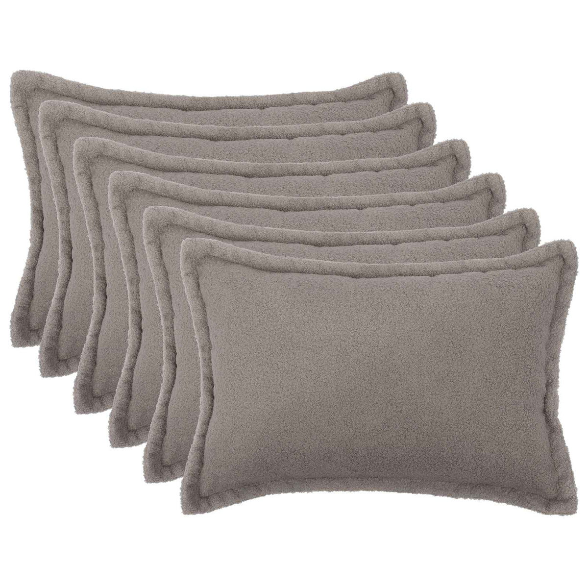 Kussensloop 6 pcs HOUTEN Lichtgrijs 50 x 80 cm Bouclé