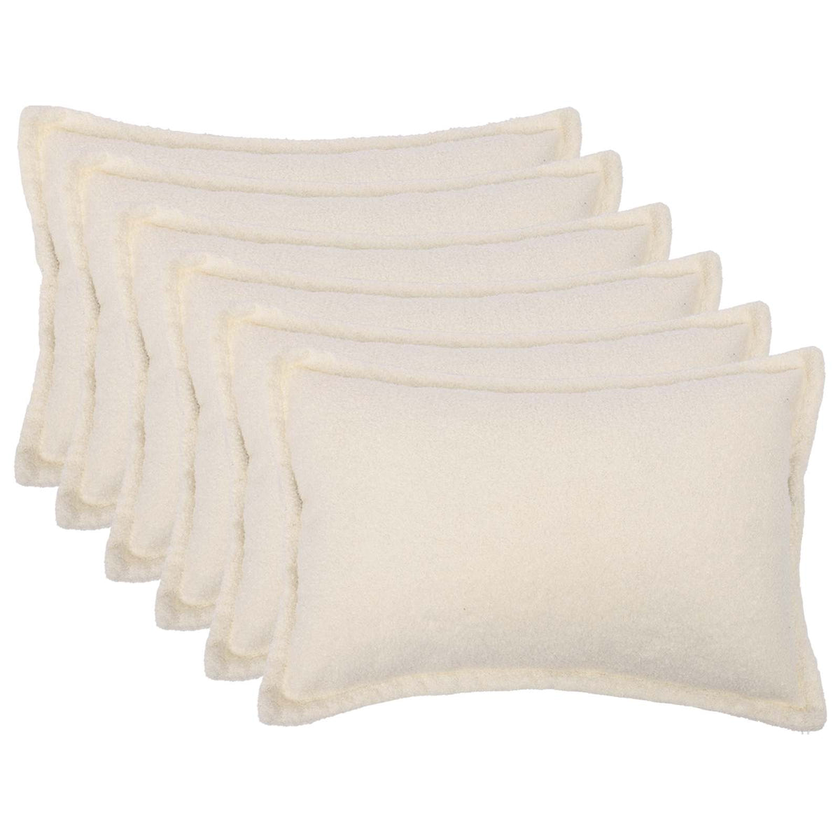 Kussensloop 6 pcs HOUTEN Crèmekleurig 50 x 80 cm Bouclé