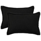 Kussensloop zwart bouclé 50x80 cm (2 stuks)