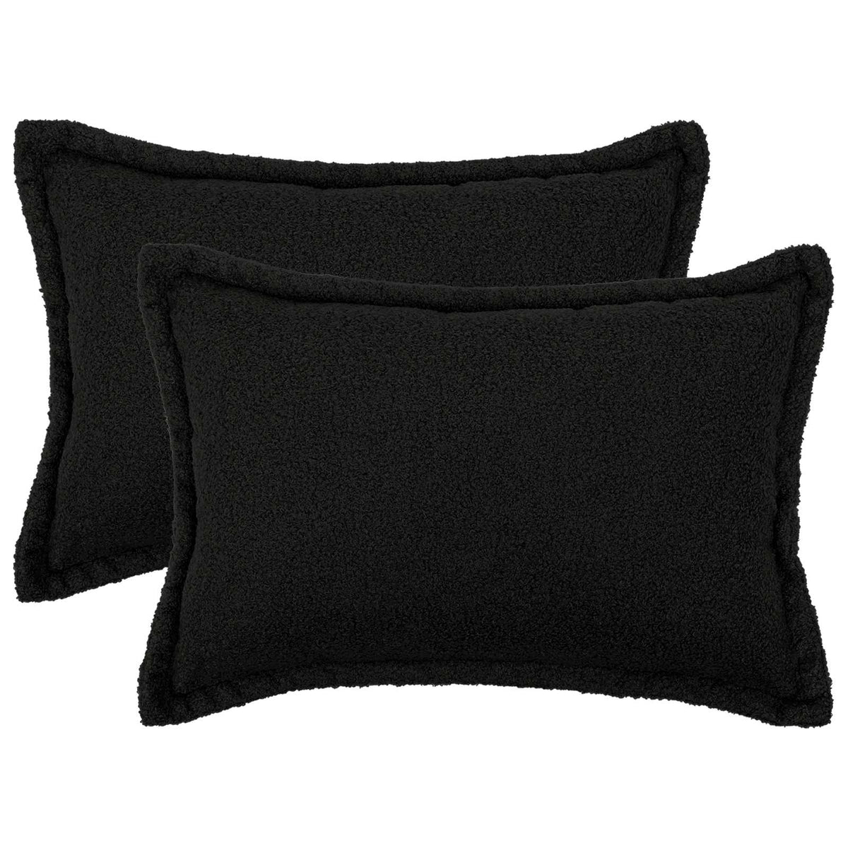 Kussensloop 2 pcs HOUTEN Zwart 50 x 80 cm Bouclé