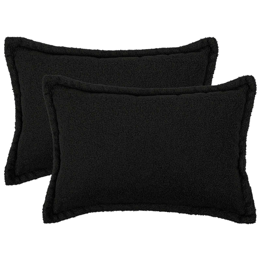 Kussensloop 2 pcs HOUTEN Zwart 50 x 80 cm Bouclé