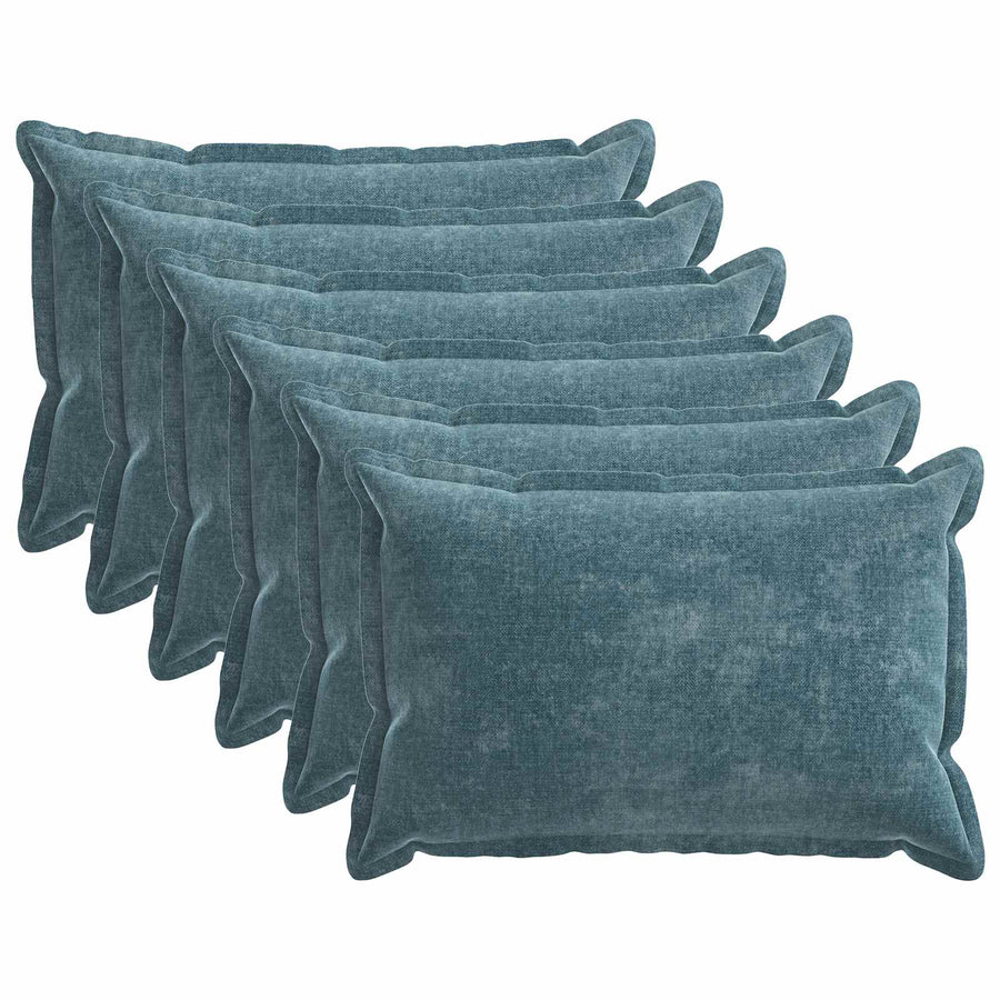 Kussensloop 6 st HOUTEN Blauw 50 x 80 cm Chenille Stof