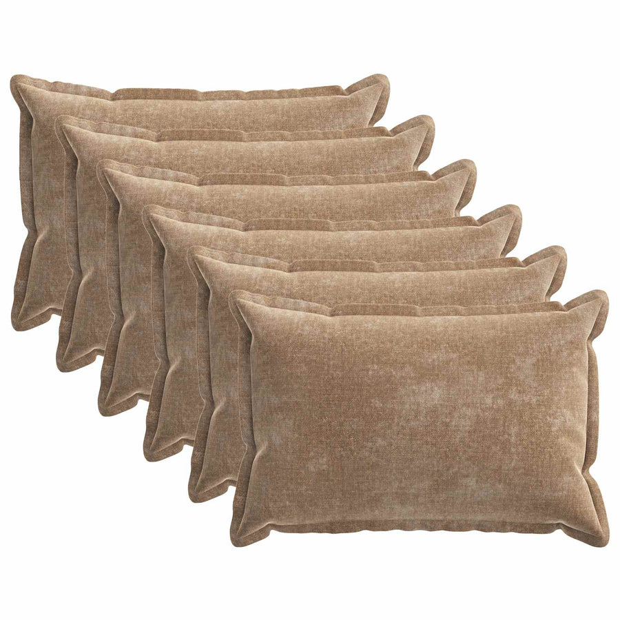 Kussensloop 6 st HOUTEN Bruin 50 x 80 cm Chenille Stof