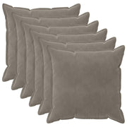 Kussensloop 6 stuks lichtgrijs 55x55 cm fluweel
