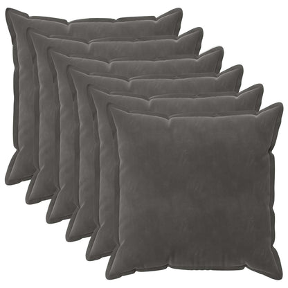 Kussensloop 6 pcs HOUTEN Donkergrijs 55 x 55 cm Fluweel