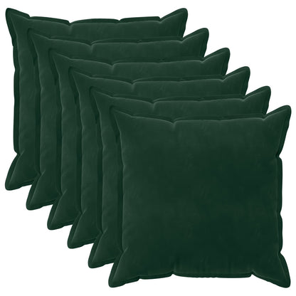 Kussensloop 6 pcs HOUTEN Donkergroen 55 x 55 cm Fluweel