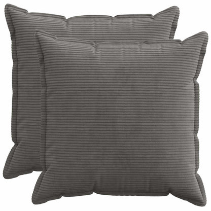 Kussensloop 2 st HOUTEN Donkergrijs 55 x 55 cm corduroy