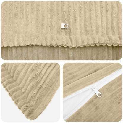 Kussensloop 2 st HOUTEN Lichtgroen Grijs 55 x 55 cm corduroy