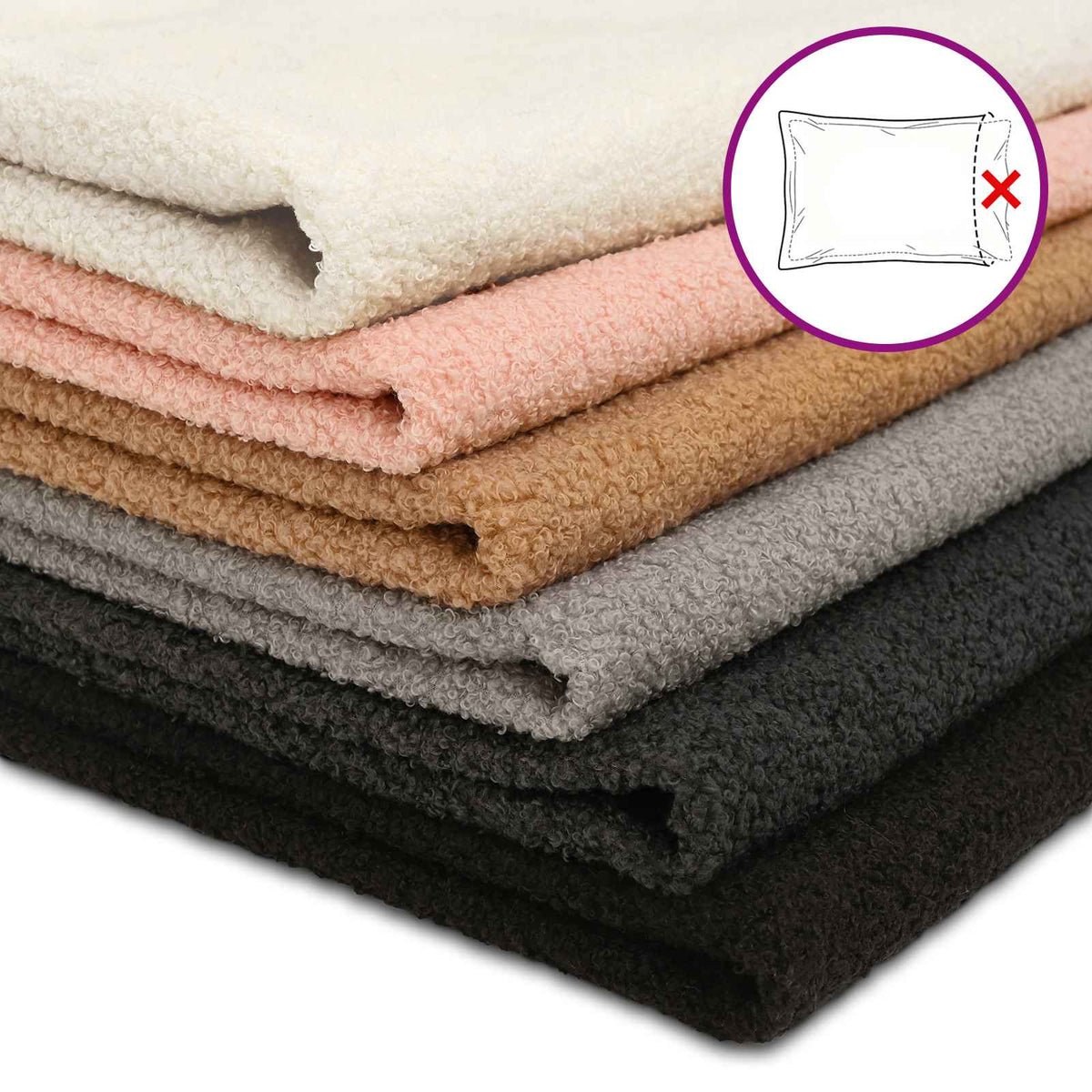 Kussensloop 2 pcs HOUTEN Lichtgrijs 55 x 55 cm Bouclé