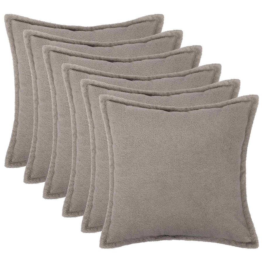 Kussensloop 6 pcs HOUTEN Lichtgrijs 55 x 55 cm Bouclé