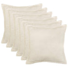 Kussenhoes 6 stuks crèmekleurig 55x55 cm bouclé