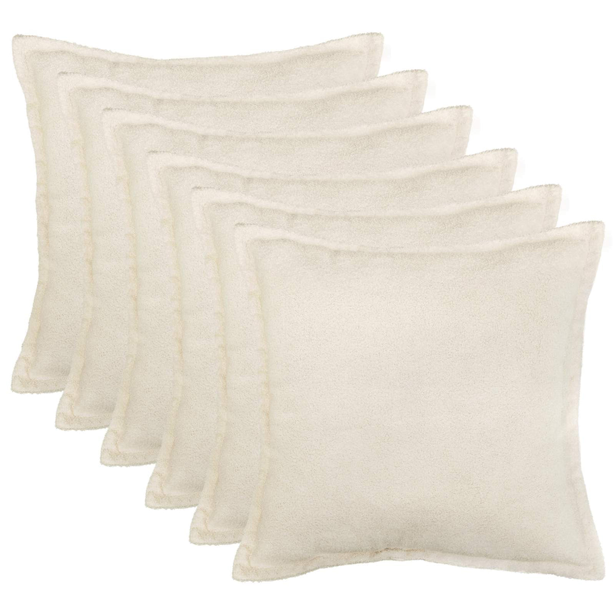 Kussensloop 6 pcs HOUTEN Crèmekleurig 55 x 55 cm Bouclé