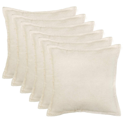 Kussensloop 6 pcs HOUTEN Crèmekleurig 55 x 55 cm Bouclé