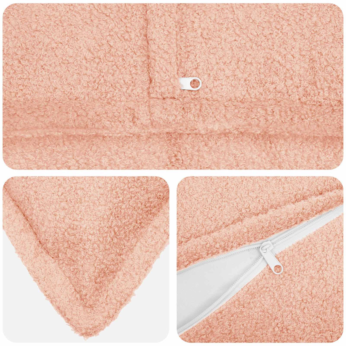 Kussensloop 6 pcs HOUTEN Roze 55 x 55 cm Bouclé