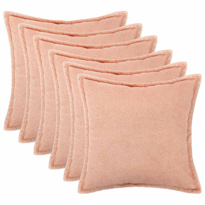 Kussensloop 6 pcs HOUTEN Roze 55 x 55 cm Bouclé