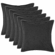 Kussensloop set van 6 donkergrijs 55x55 cm bouclé