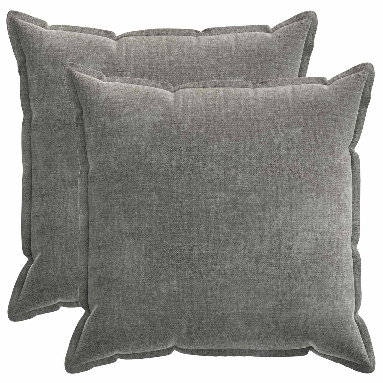 Kussensloop 2 st HOUTEN Donkergrijs 55 x 55 cm Chenille Stof