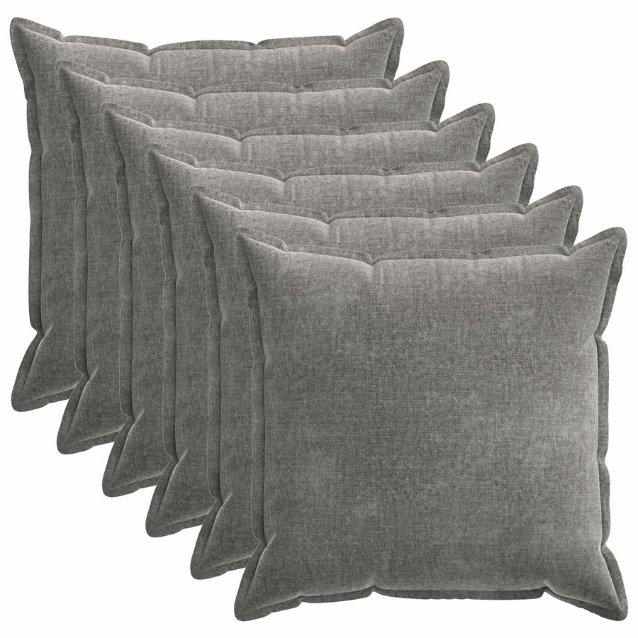 Kussensloop 6 st HOUTEN Donkergrijs 55 x 55 cm Chenille Stof