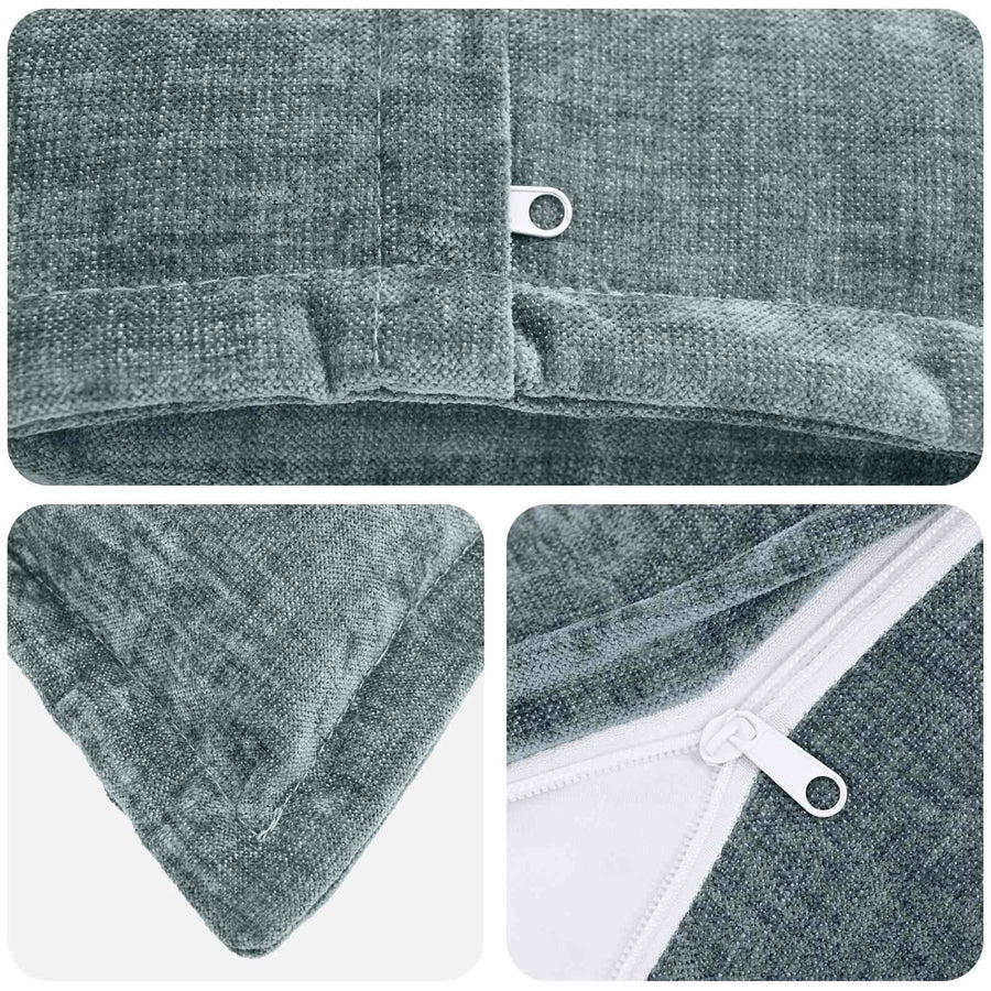 Kussensloop 2 st HOUTEN Lichtblauw 55 x 55 cm Chenille Stof