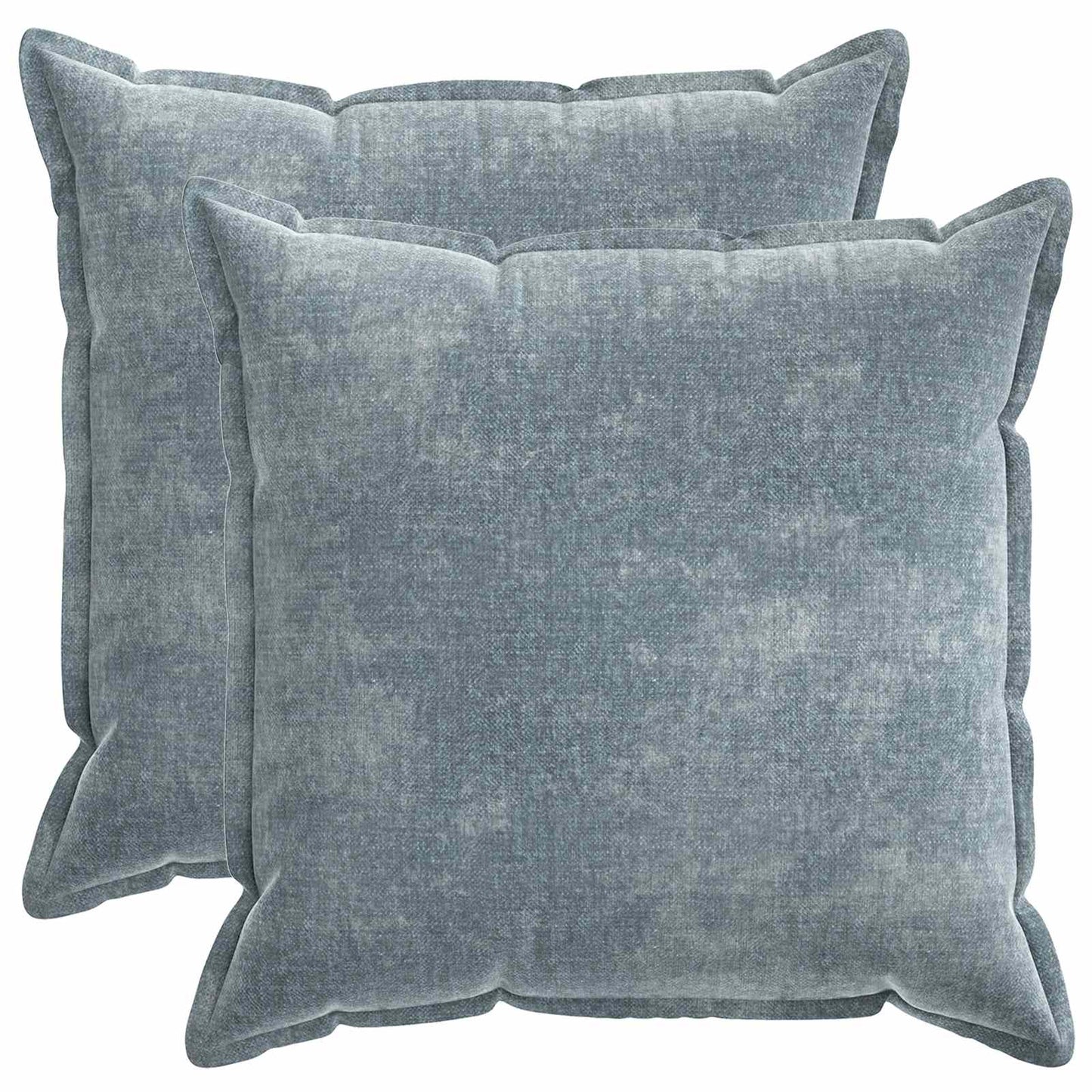 Kussensloop 2 st HOUTEN Lichtblauw 55 x 55 cm Chenille Stof