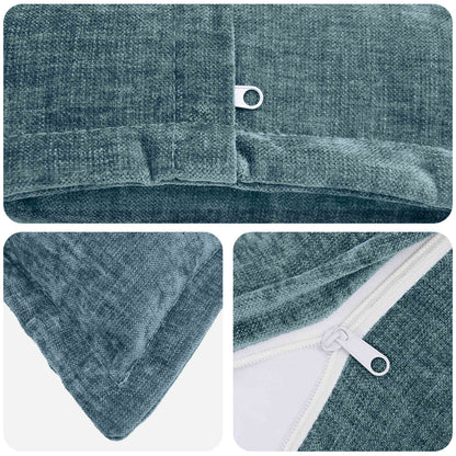 Kussensloop 2 st HOUTEN Blauw 55 x 55 cm Chenille Stof