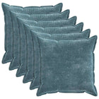 Kussenhoes 55 x 55 cm blauw chenille (6 stuks)
