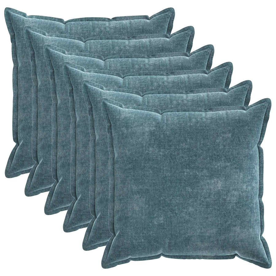 Kussensloop 6 st HOUTEN Blauw 55 x 55 cm Chenille Stof