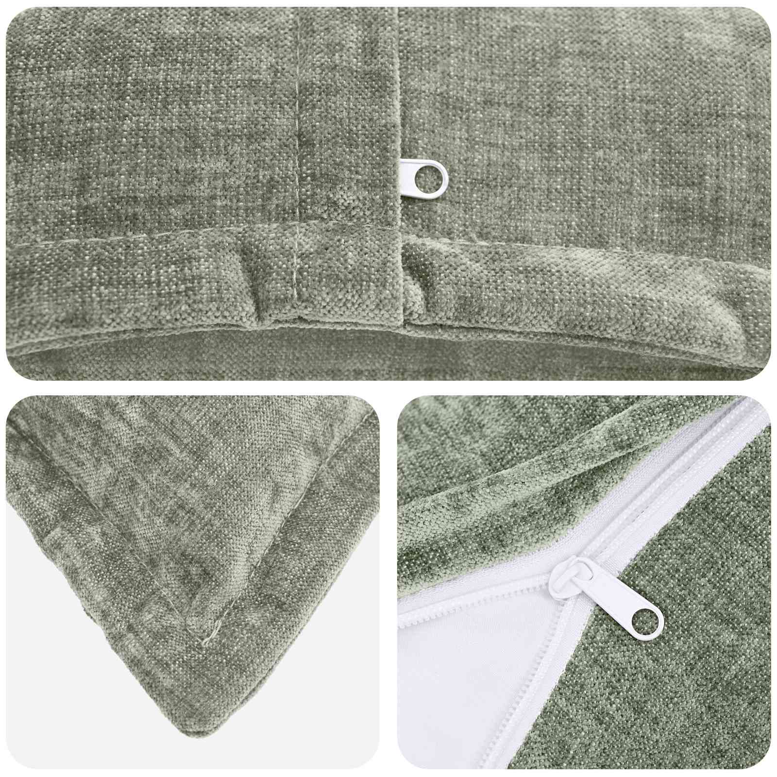 Kussensloop 2 st HOUTEN Groen 55 x 55 cm Chenille Stof