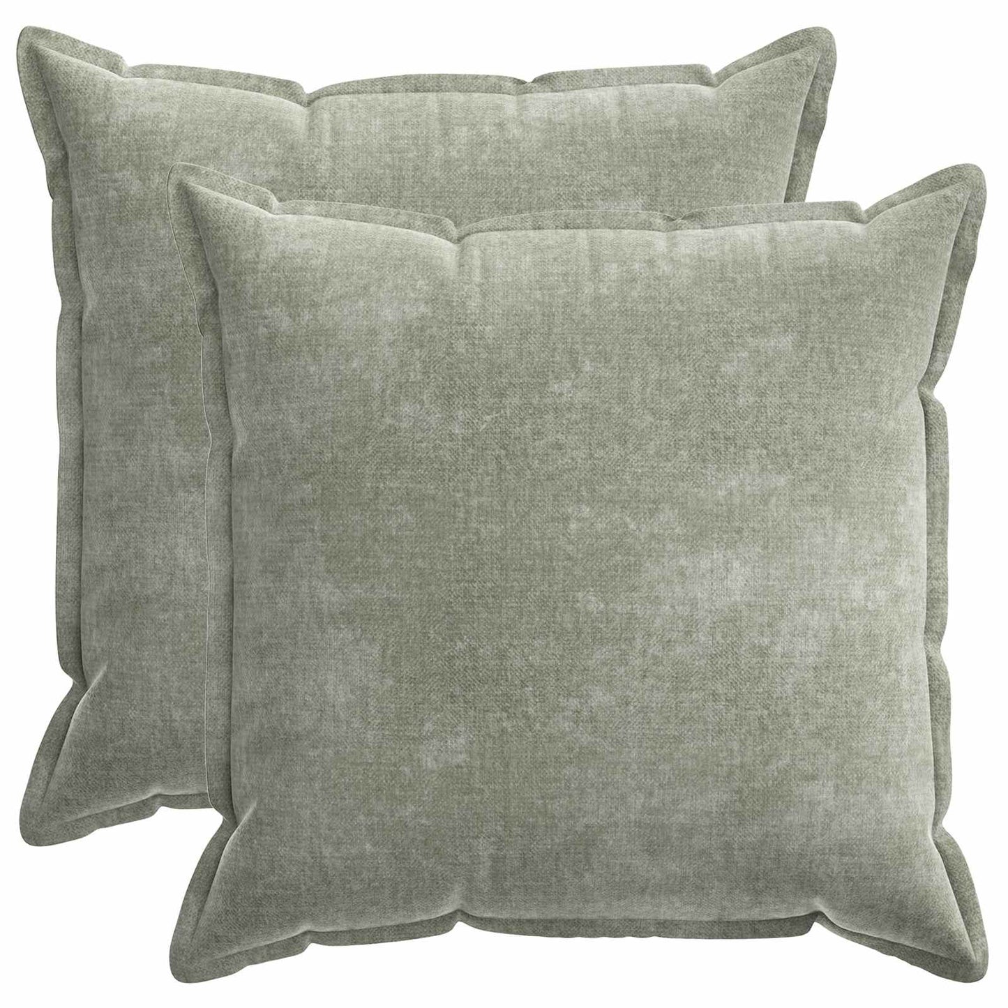 Kussensloop 2 st HOUTEN Groen 55 x 55 cm Chenille Stof