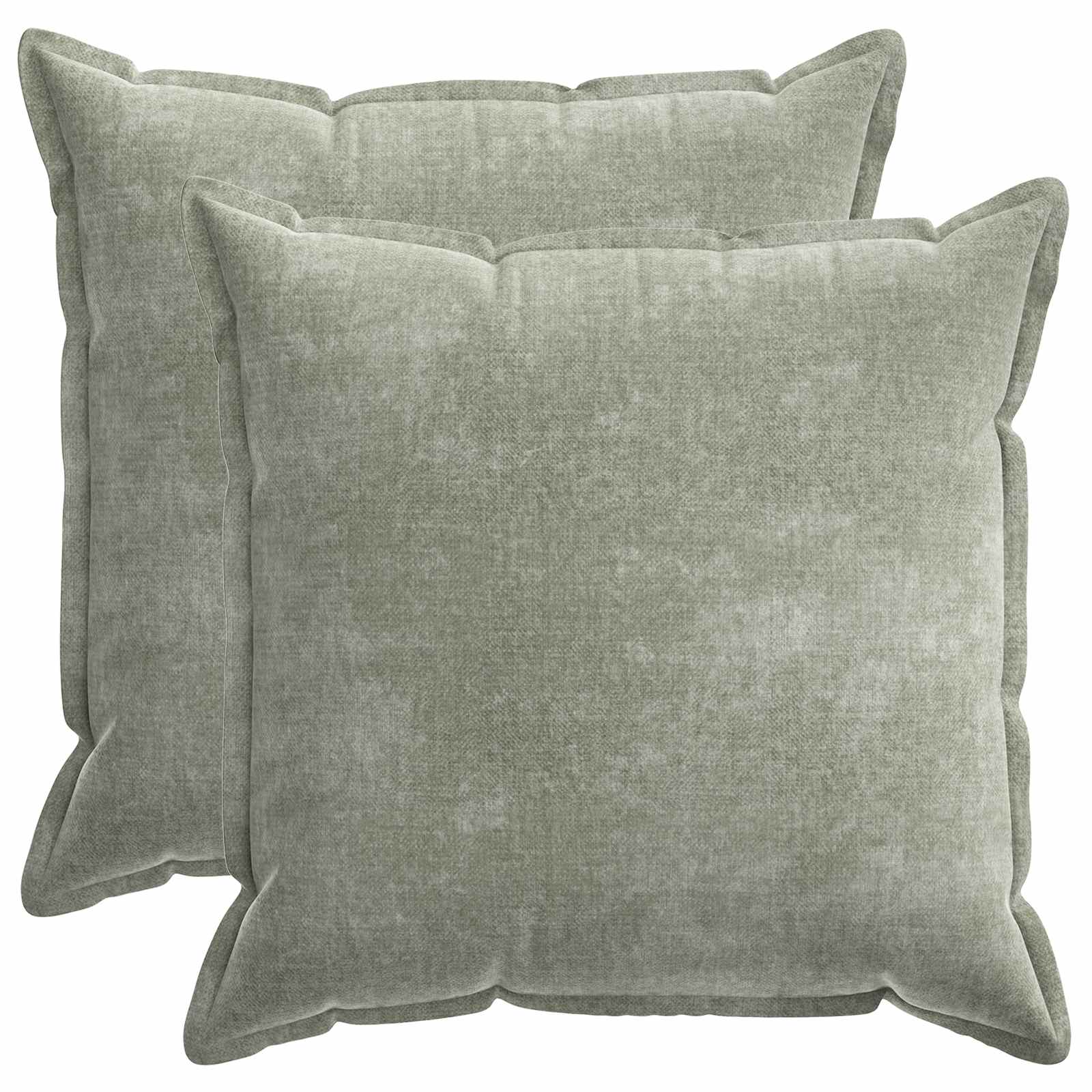 Kussensloop 2 st HOUTEN Groen 55 x 55 cm Chenille Stof