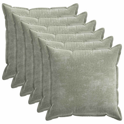 Kussensloop 6 st HOUTEN Groen 55 x 55 cm Chenille Stof