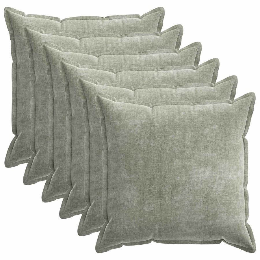 Kussensloop 6 st HOUTEN Groen 55 x 55 cm Chenille Stof