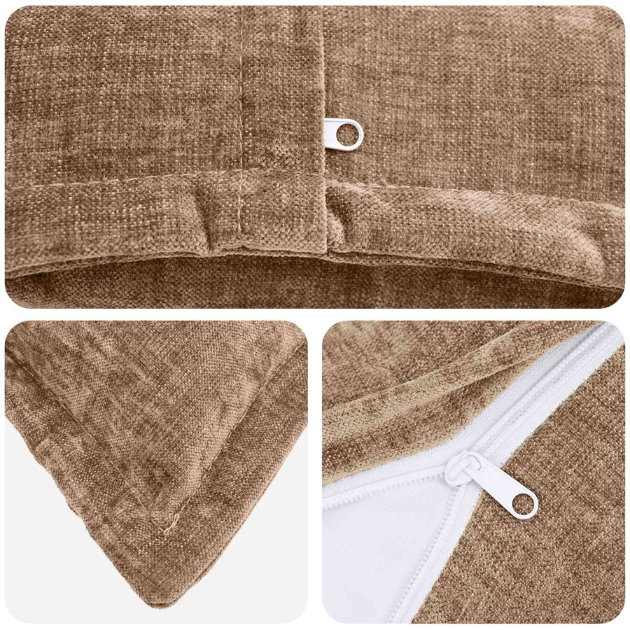 Kussensloop 2 st HOUTEN Bruin 55 x 55 cm Chenille Stof