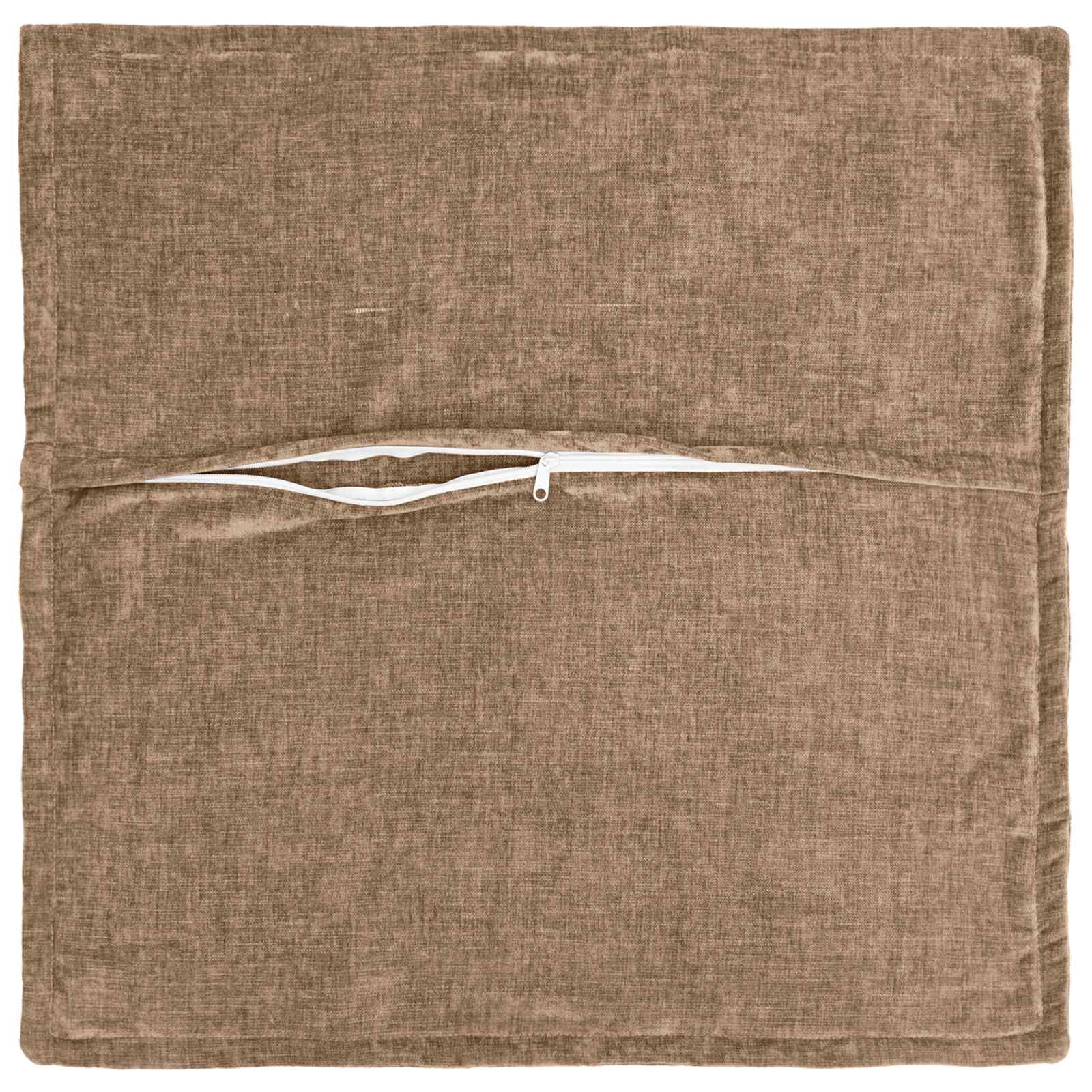 Kussensloop 2 st HOUTEN Bruin 55 x 55 cm Chenille Stof