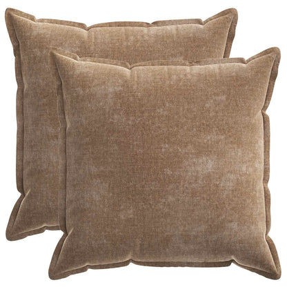 Kussensloop 2 st HOUTEN Bruin 55 x 55 cm Chenille Stof