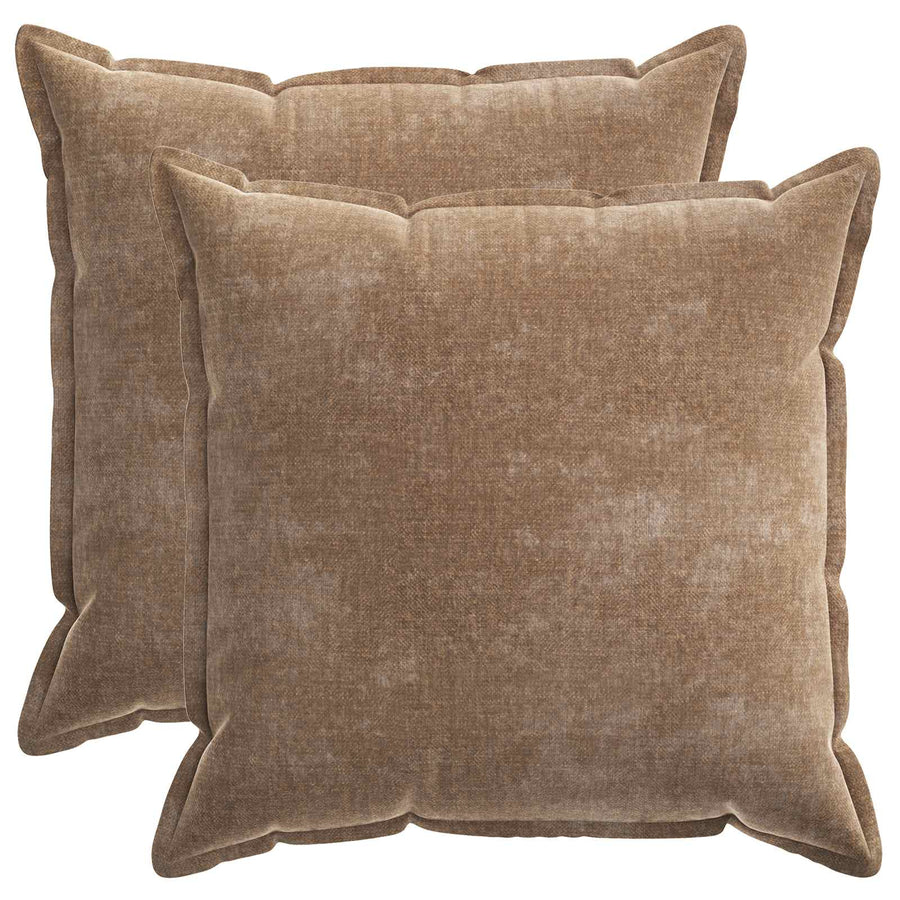 Kussensloop 2 st HOUTEN Bruin 55 x 55 cm Chenille Stof