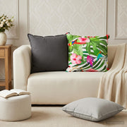 Kussensloop 2 st grijs 55 x 55 cm polyester