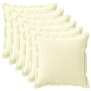 Kussensloop 6 st crèmekleurig 55 x 55 cm polyester