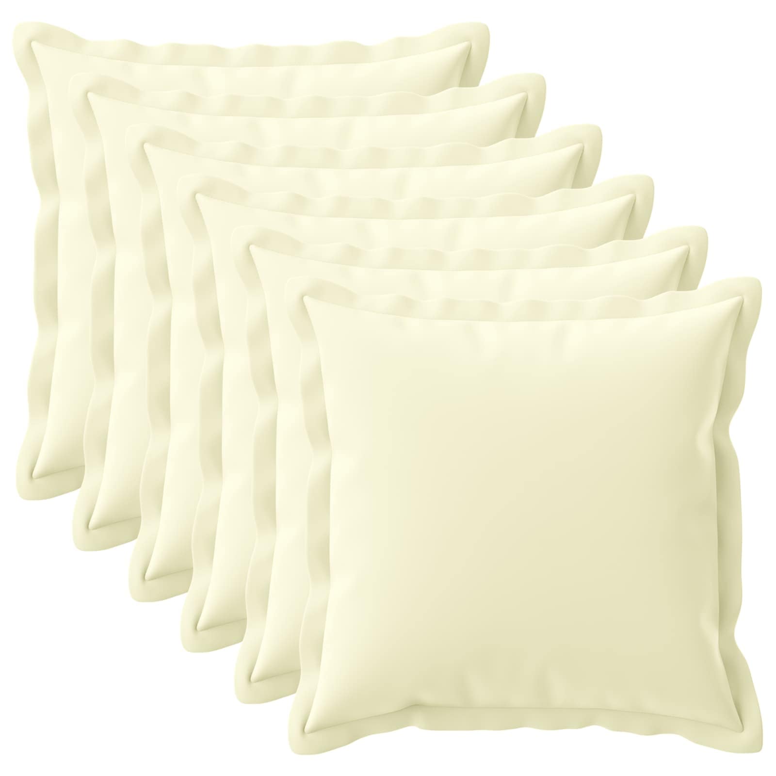 Kussensloop 6 st HOUTEN Crèmekleurig 55 x 55 cm Polyester