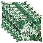 Kussensloop 6 st HOUTEN Bladpatroon 55 x 55 cm Polyester