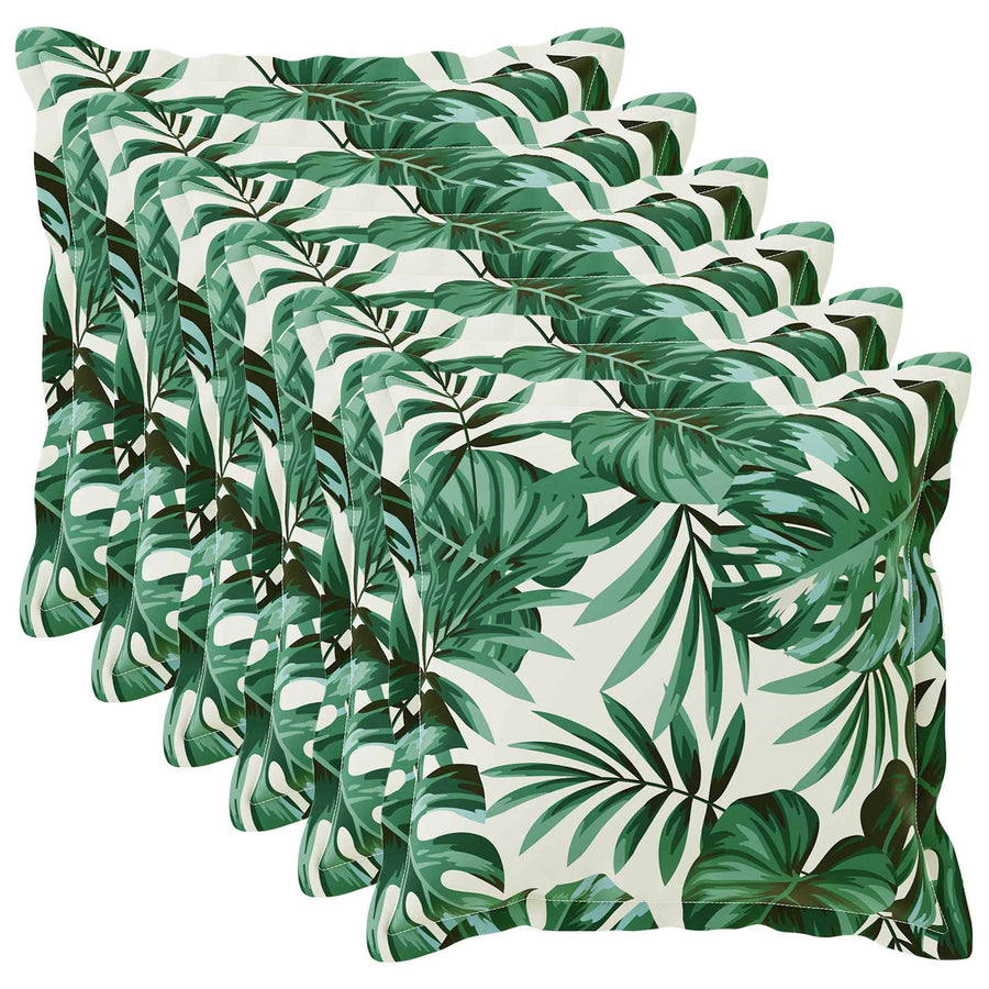 Kussensloop 6 st HOUTEN Bladpatroon 55 x 55 cm Polyester