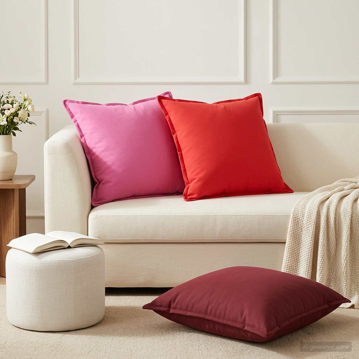 Kussen 2 st HOUTEN Rood 60 x 60 cm Polyester