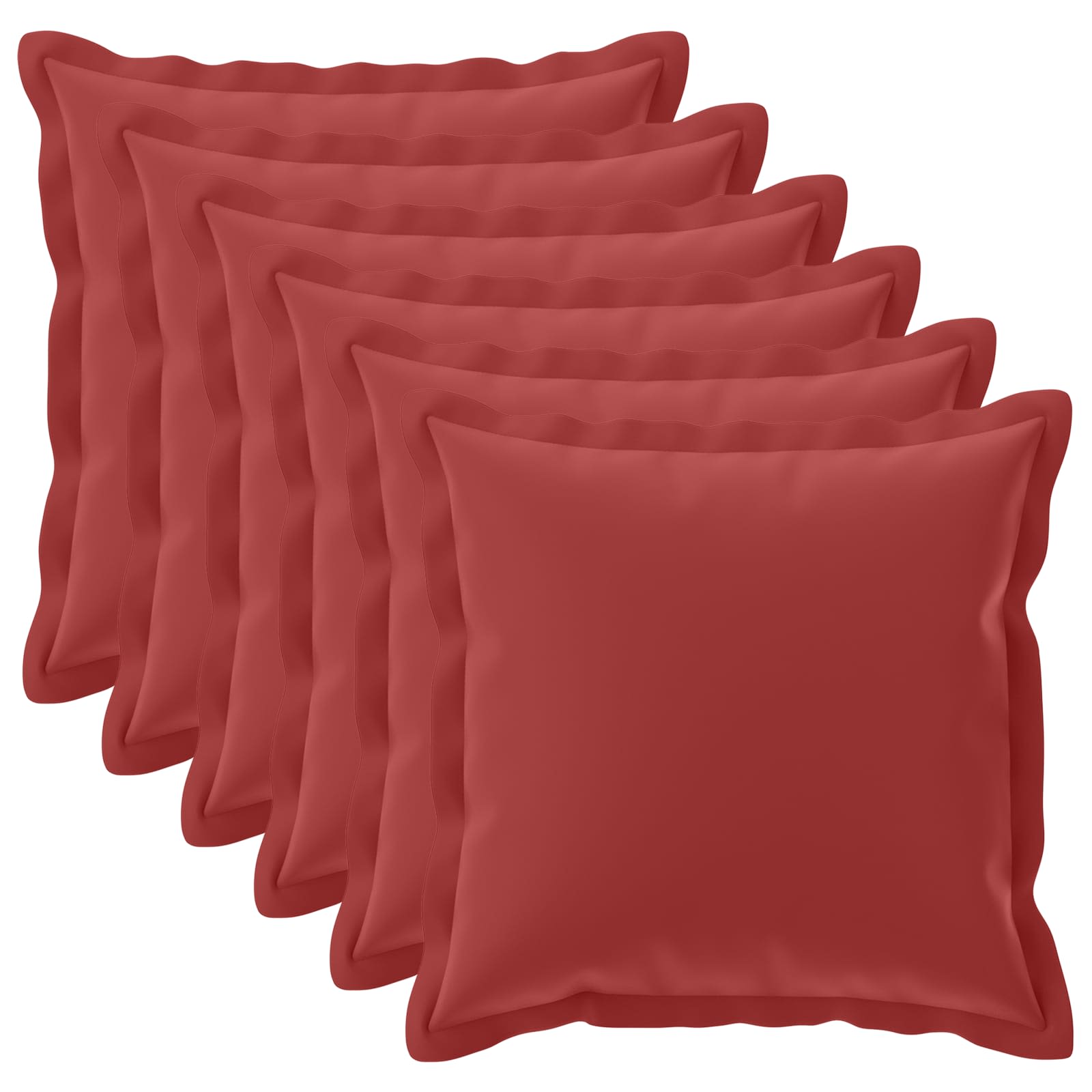 Kussensloop 6 st HOUTEN Wijnrood 55 x 55 cm Polyester