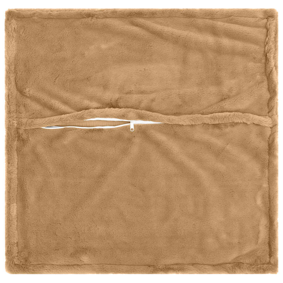 Kussensloop 2 st HOUTEN Taupe 55 x 55 cm Nep Konijnenbont