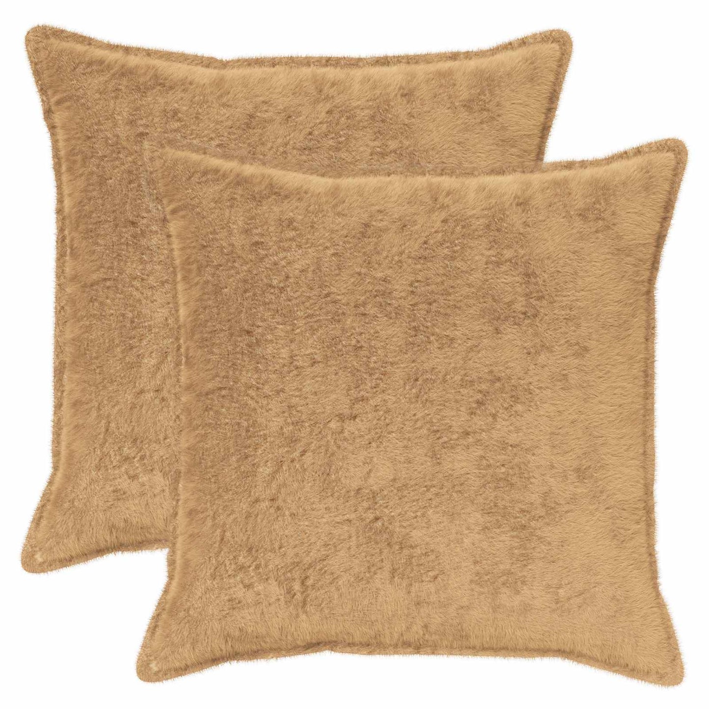Kussensloop 2 st HOUTEN Taupe 55 x 55 cm Nep Konijnenbont
