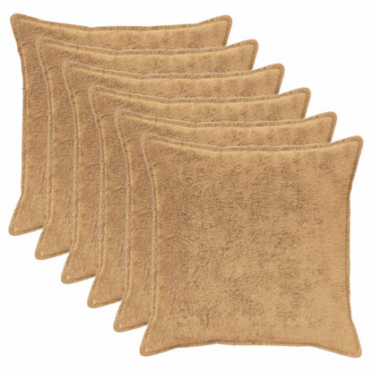 Kussensloop 6 st HOUTEN Taupe 55 x 55 cm Nep Konijnenbont